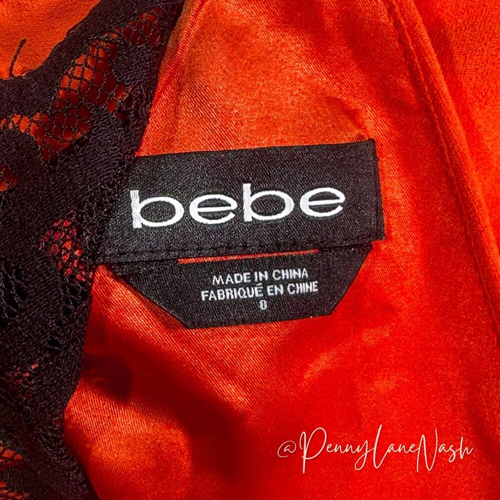 Bebe Poy Sleeveless Lace Back Romper Poppy Red - Picture 7 of 10